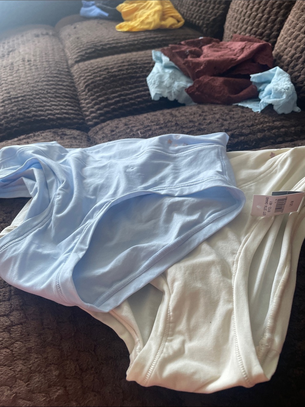 Light Blue & Cream Cotton Briefs - 2 Pack